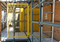 security entry gate for scaffold when not in use